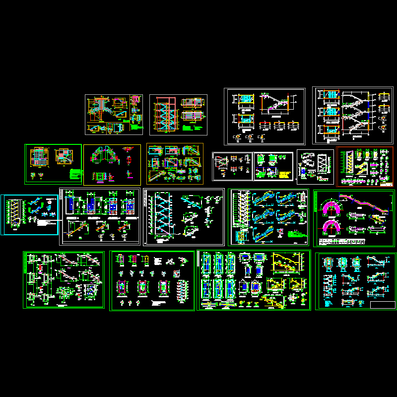 各种楼梯节点构造CAD详图纸(dwg)