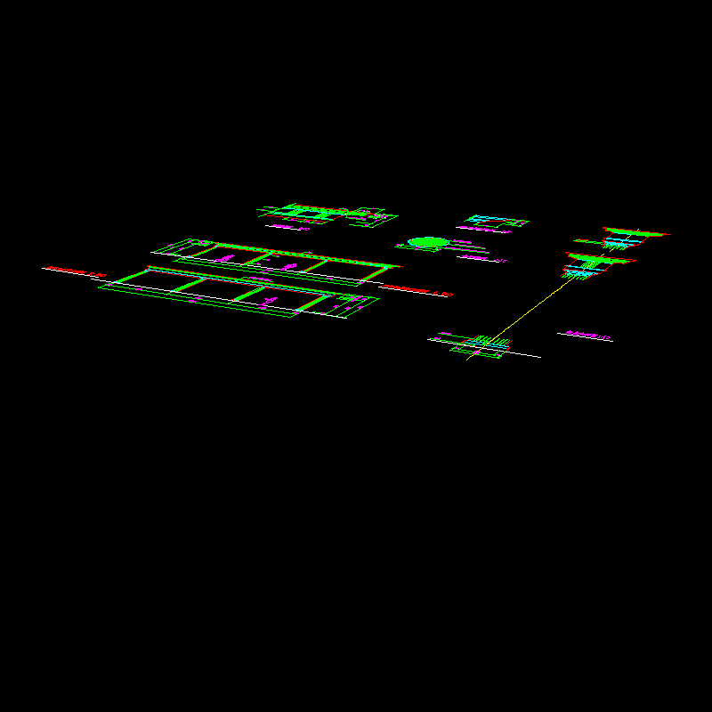 欧式廊柱结构设计CAD施工图纸(平立剖面图)(dwg)