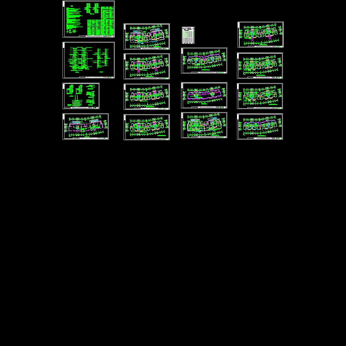 [CAD]上12层住宅楼电气施工图纸（总共15页施工图纸）.dwg