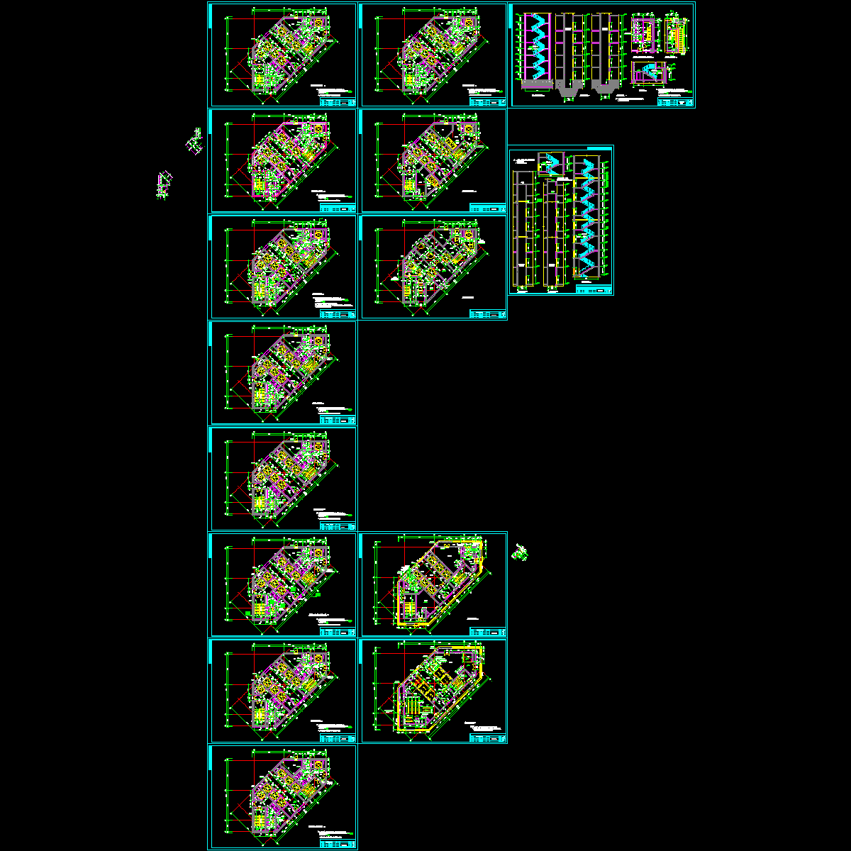 核心筒详图纸(F10建筑施工CAD图纸).dwg