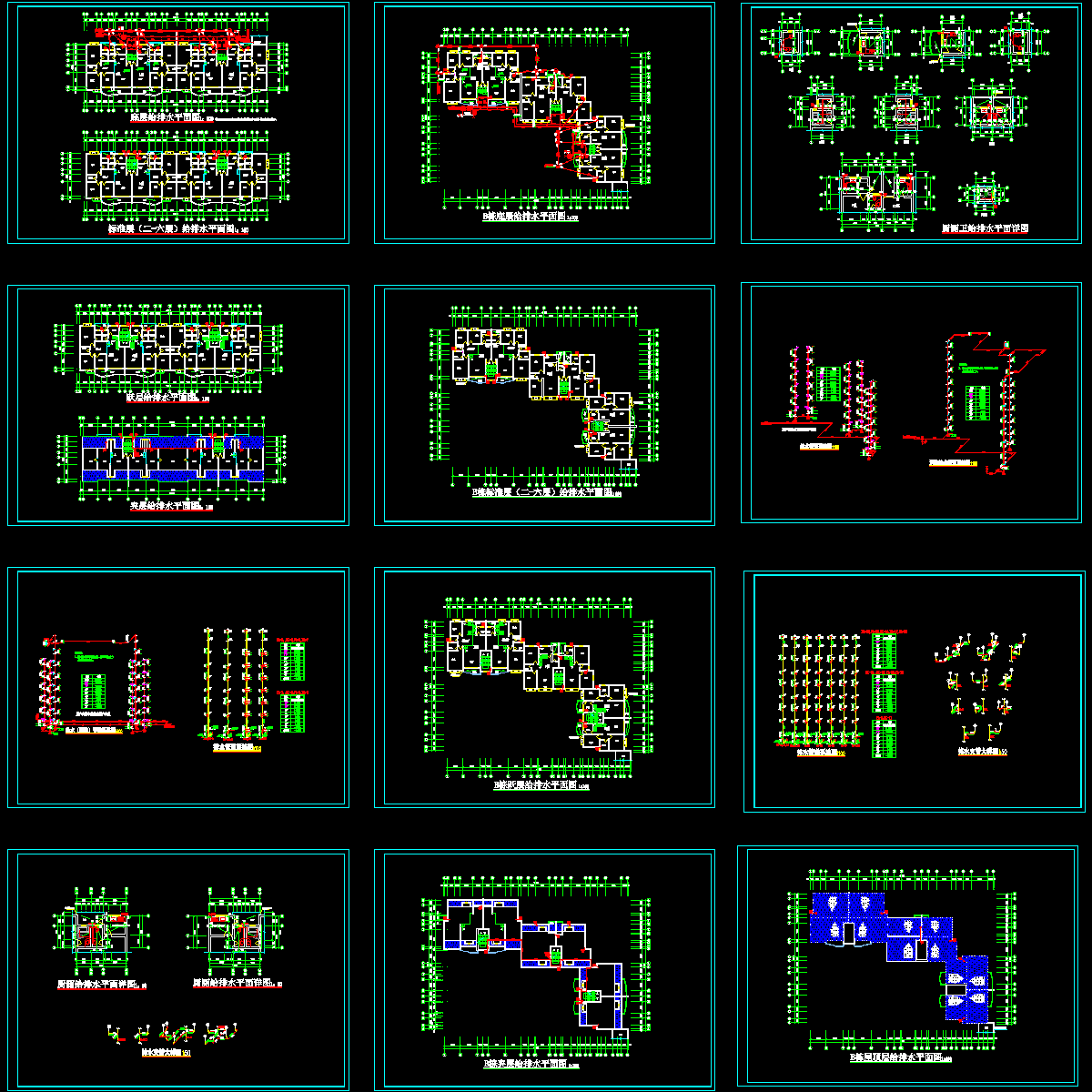 上8层住宅楼给排水CAD施工大样图.dwg