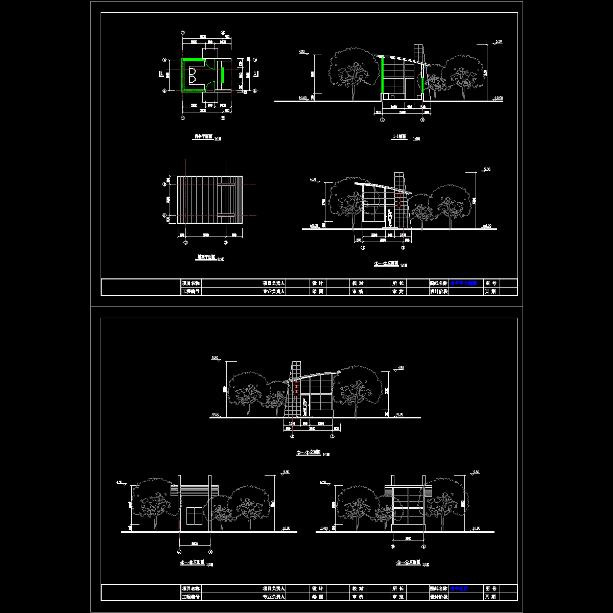 岗亭建筑节点施工CAD详图纸(平面图).dwg