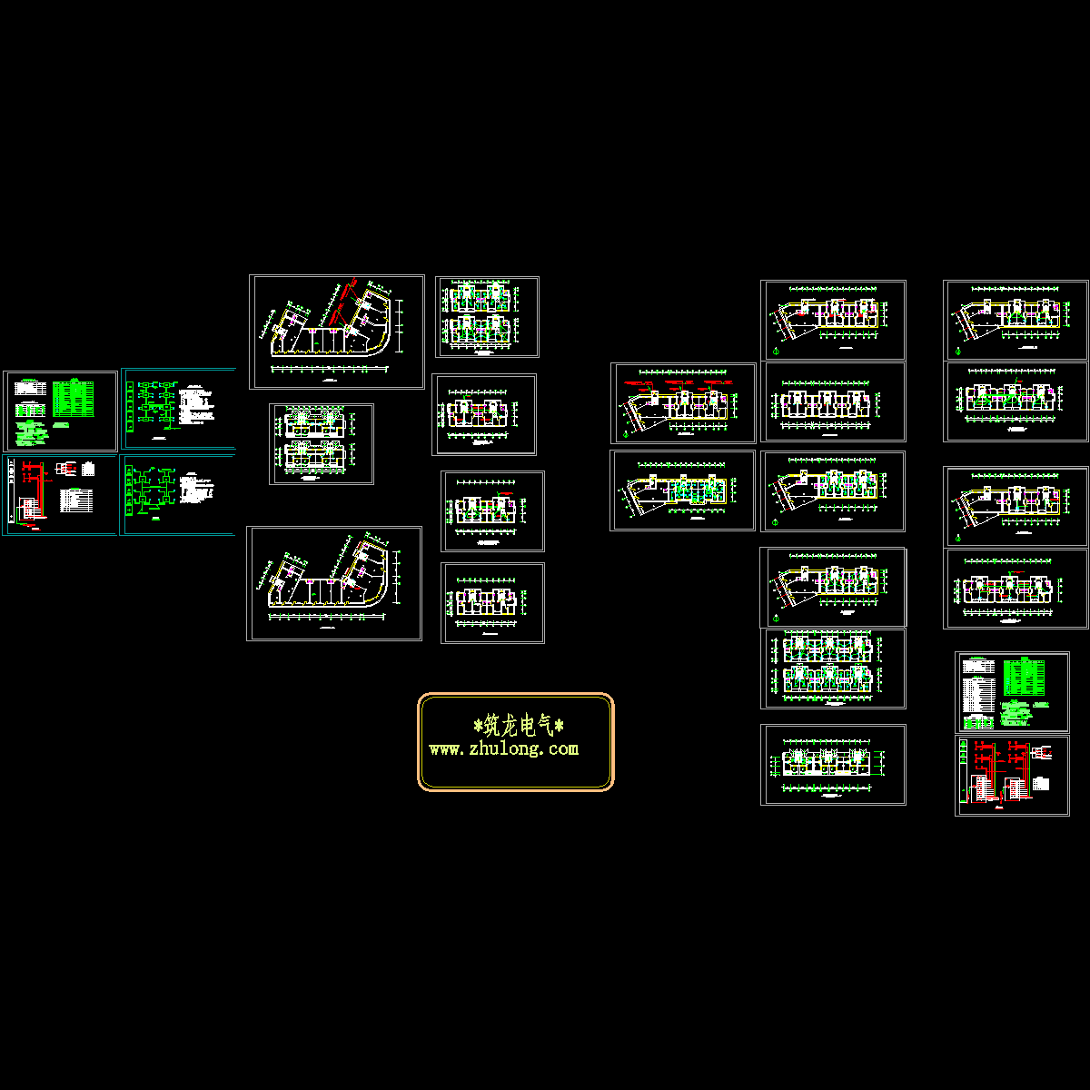 5层住宅楼小区电气设计CAD施工图纸.dwg