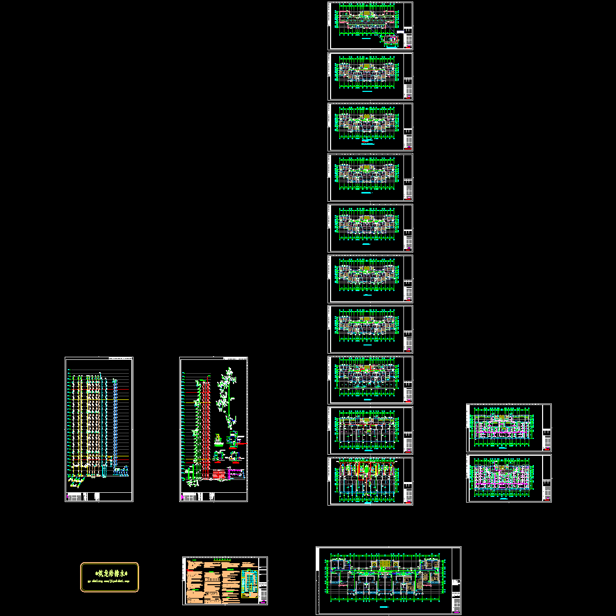 28层住宅楼给排水设计CAD施工大样图.dwg