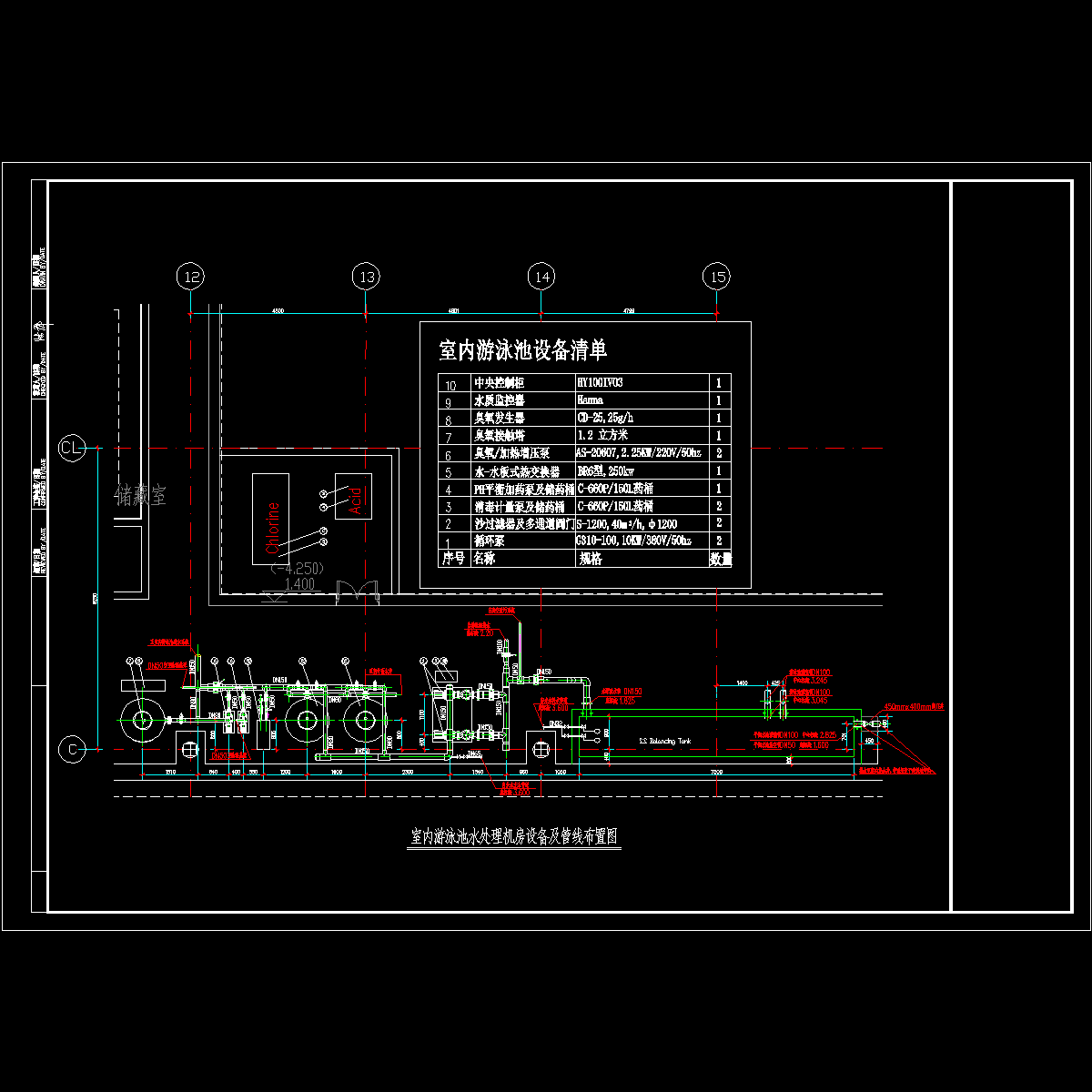 室内游泳池水处理设备及管道布置图.dwg