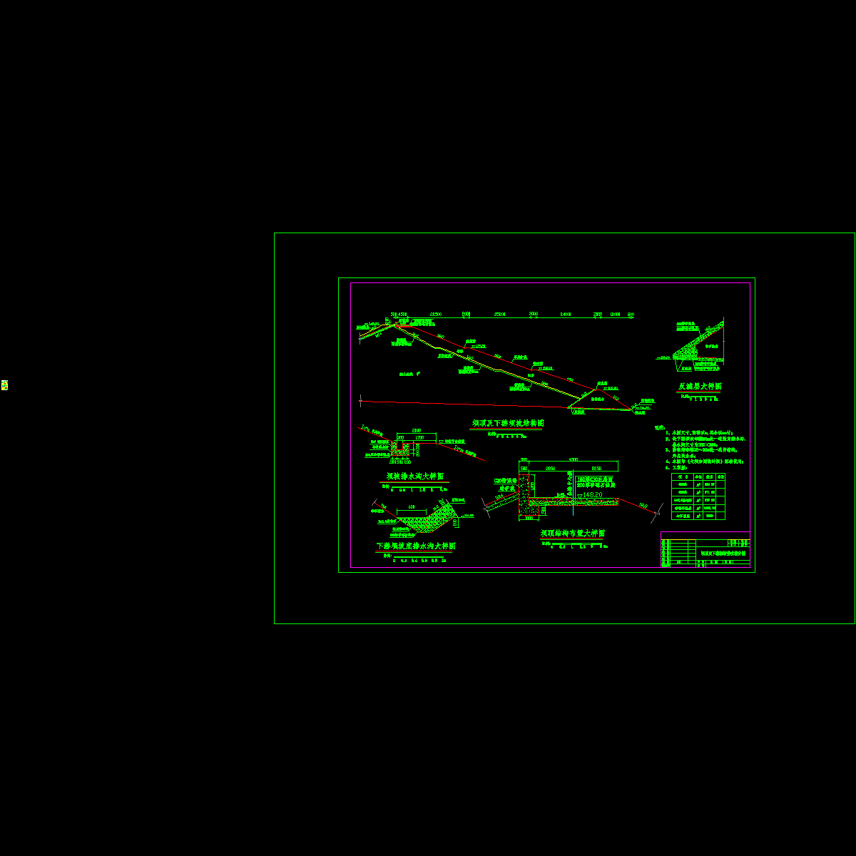 坝顶及坝坡排水沟结构图08.4.1.dwg