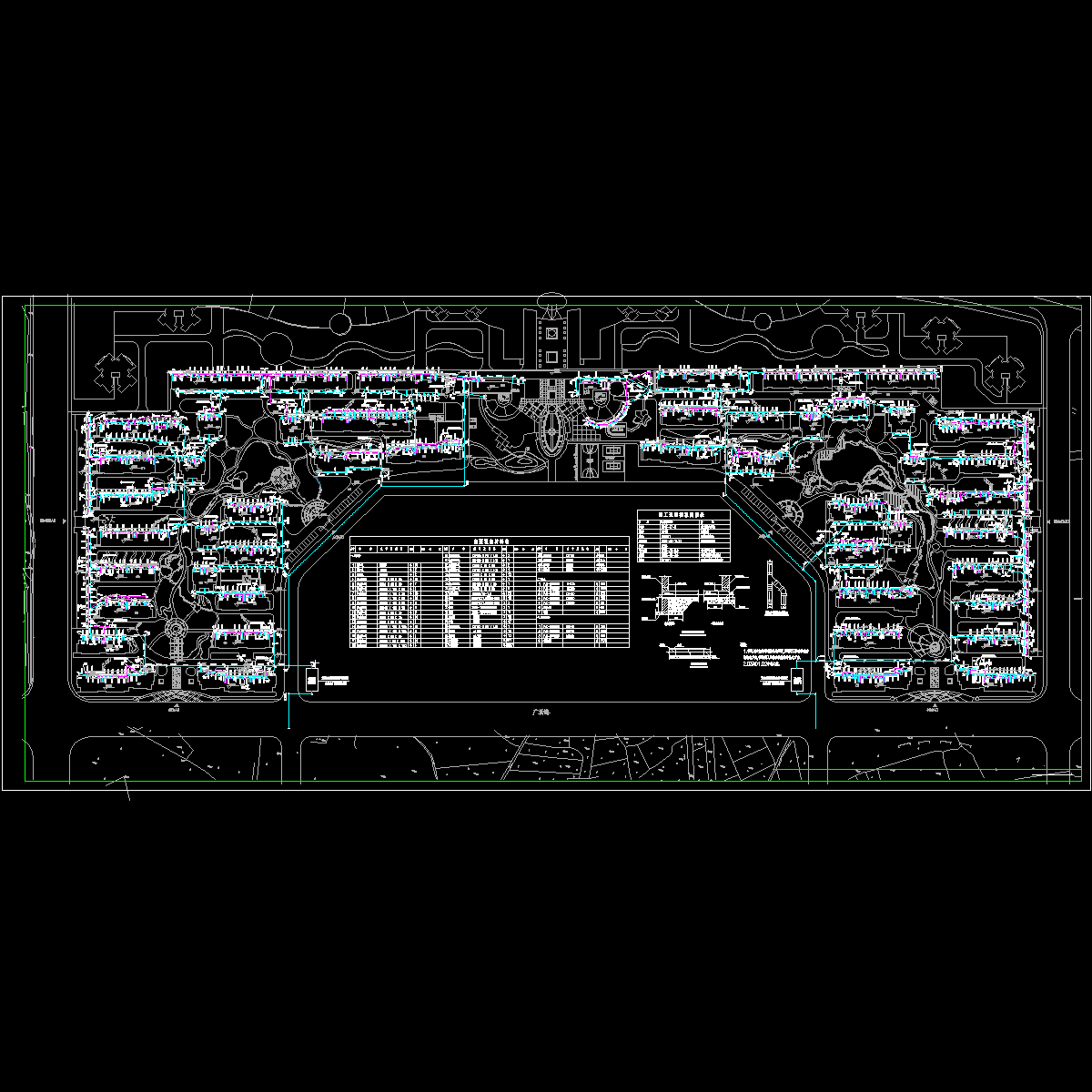 16万平方米小区望江苑污水CAD施工图纸.dwg