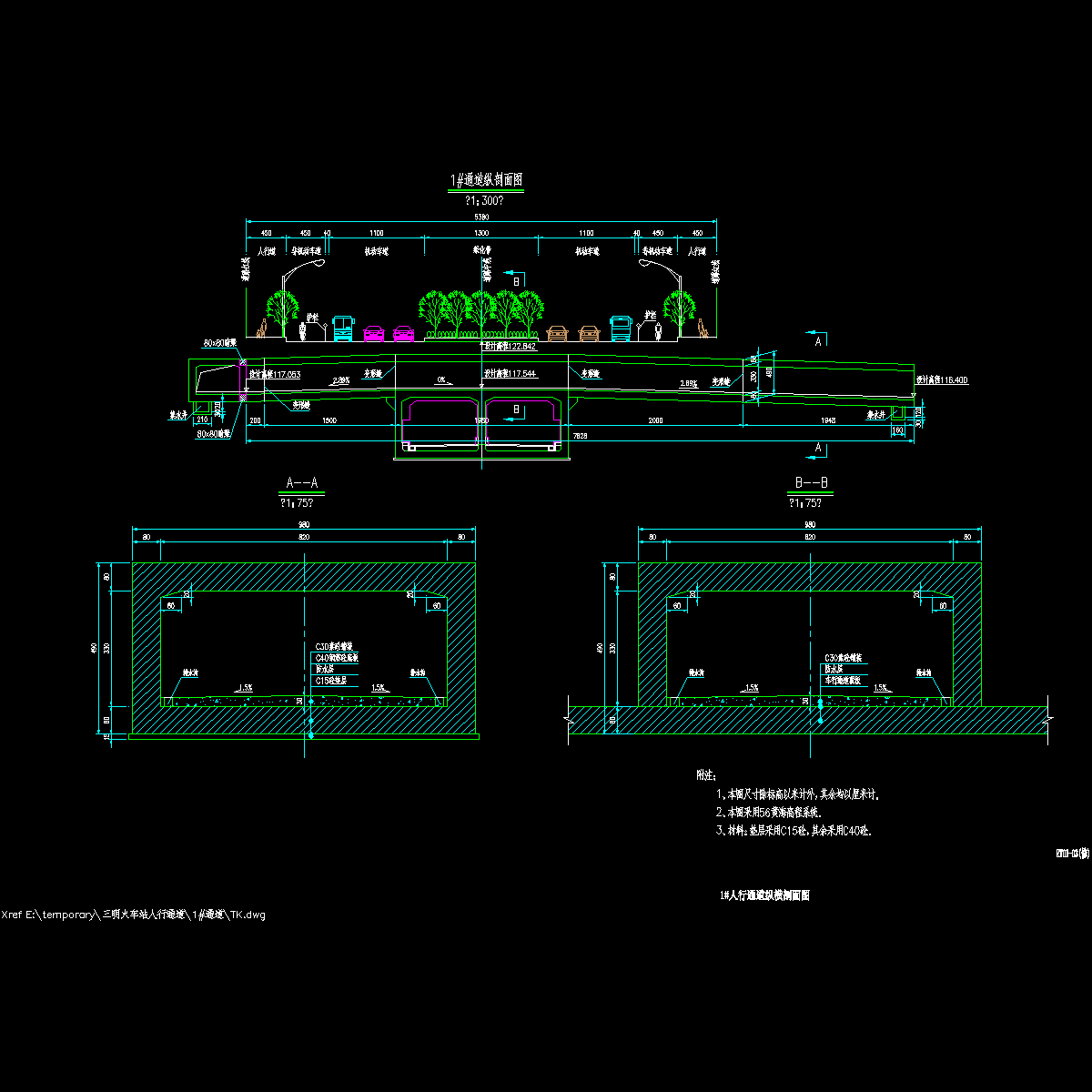 rt01-03 1#人行通道纵横剖面图.dwg