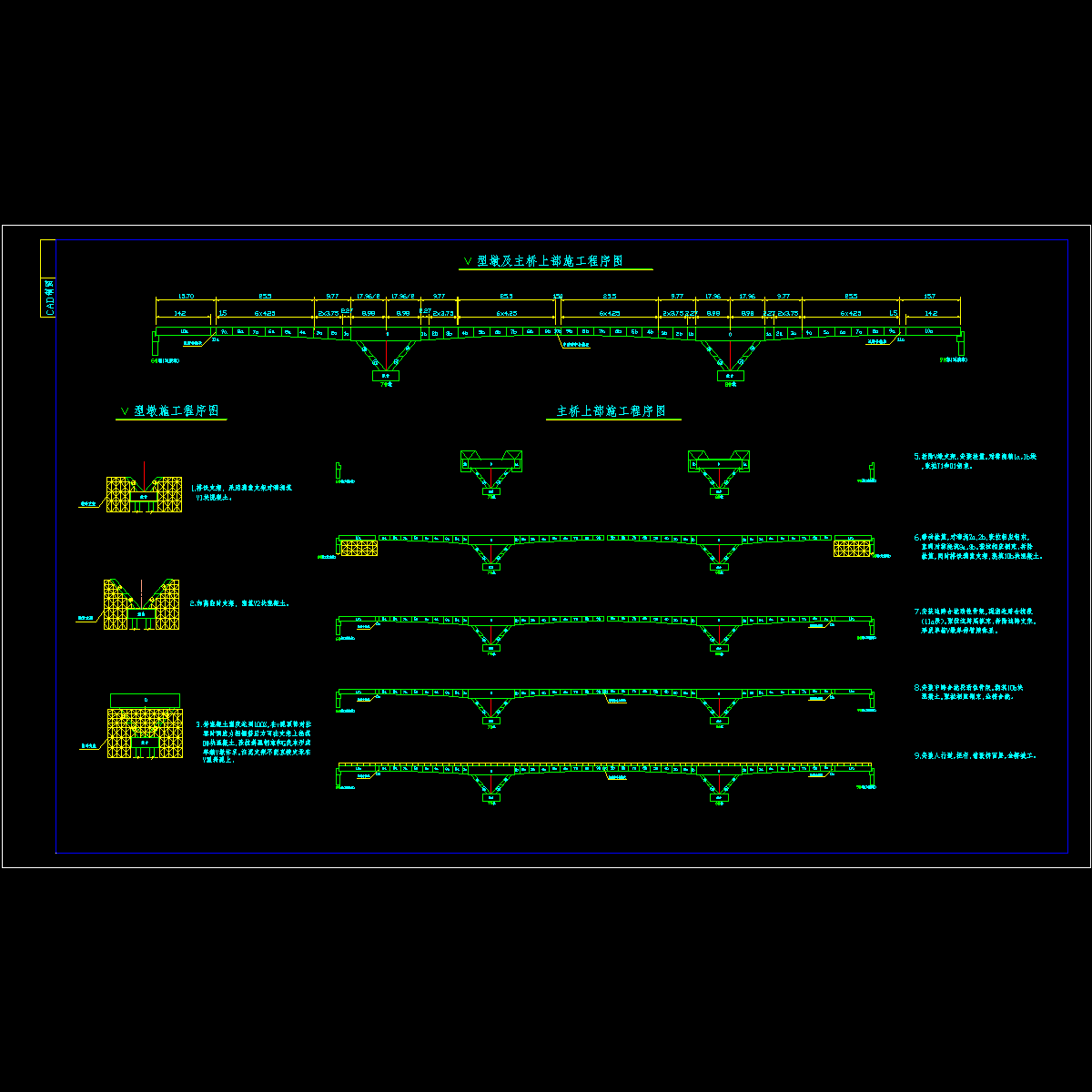 v型墩及主桥上部施工程序图.dwg