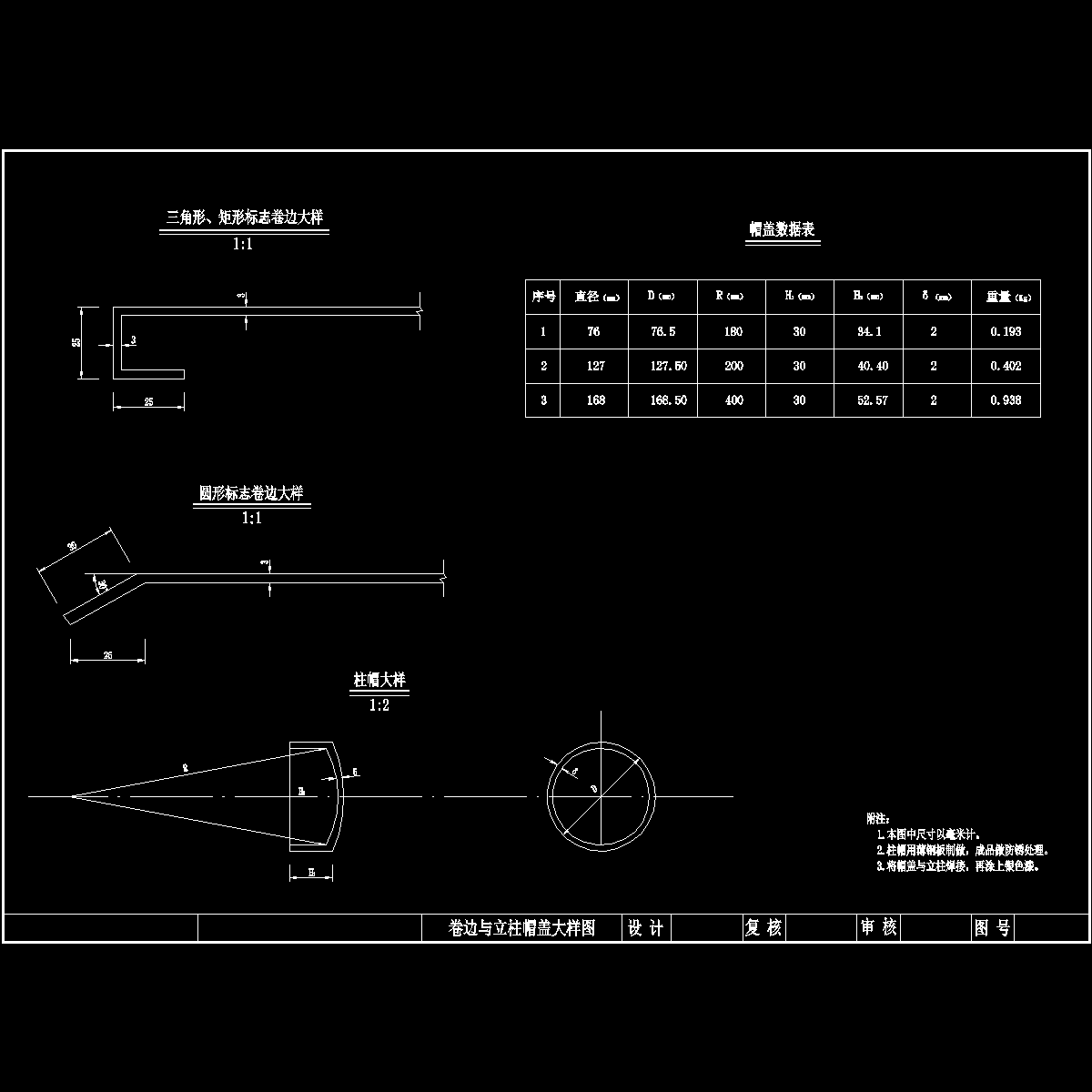 卷边与立柱帽盖大样图.dwg