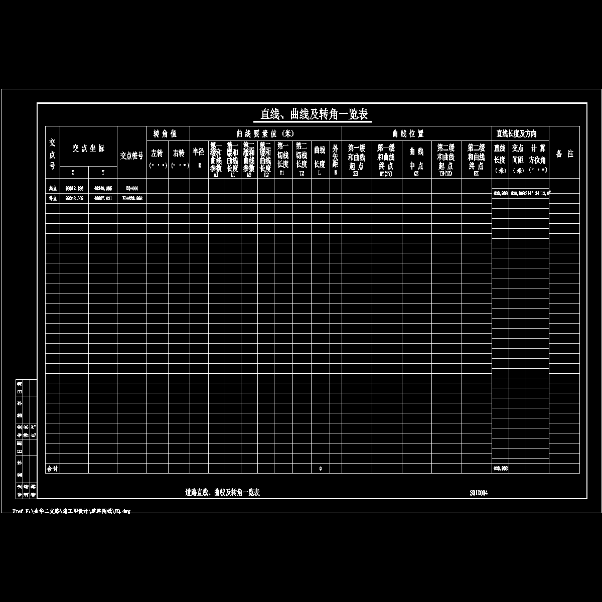 s01d004二支路直曲表.dwg