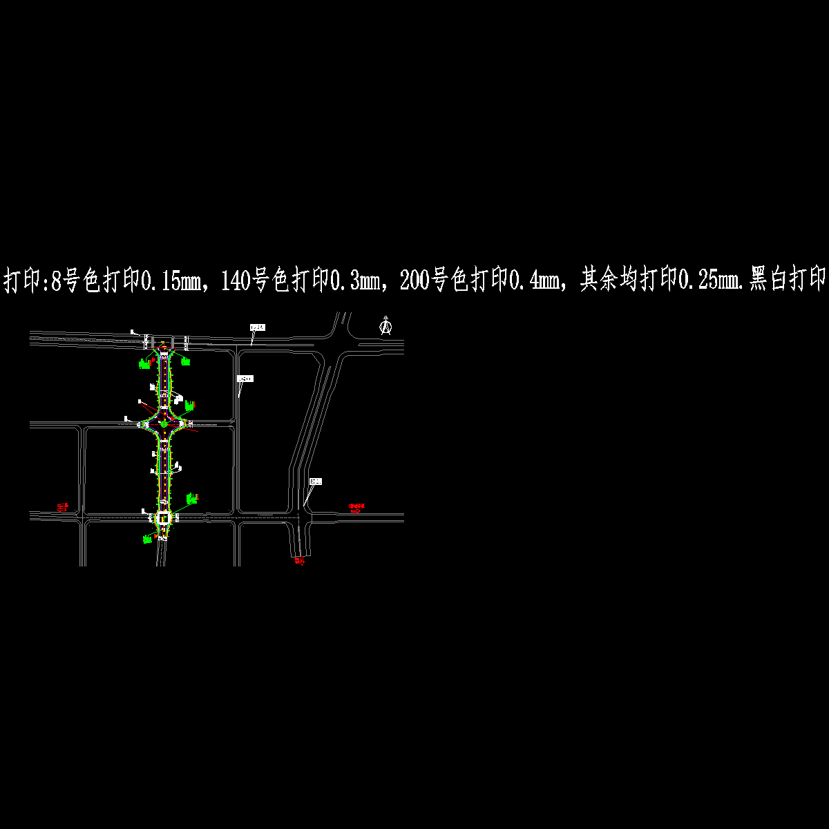 城市次干道道路工程CAD施工图纸设计（路幅宽度为26m）.dwg