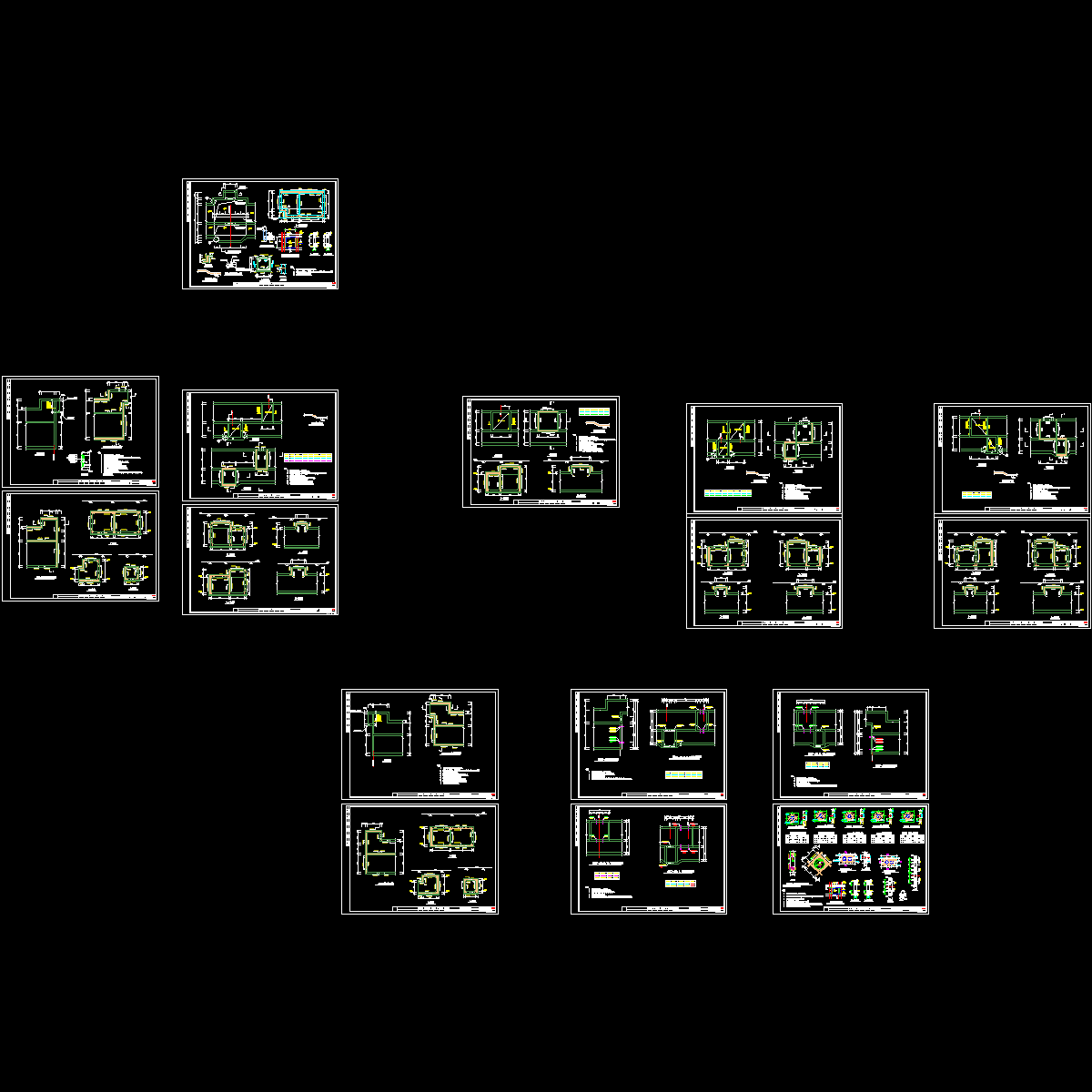 [CAD]城市管廊甩管结构图纸（16张）.dwg