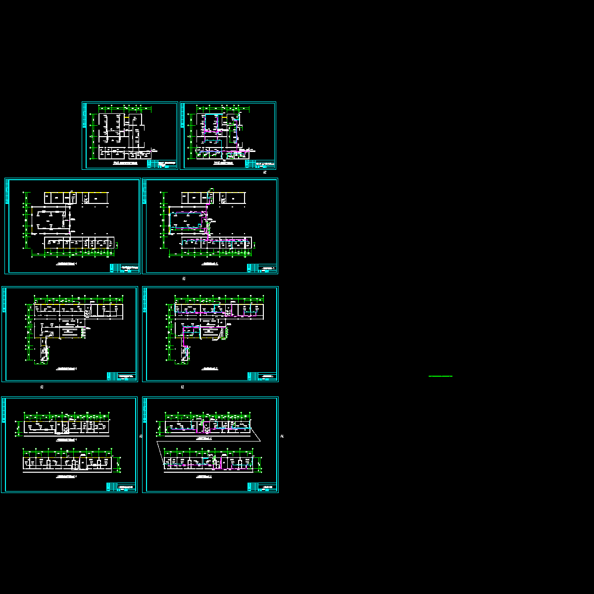 办公楼空调设计CAD施工图纸，共8张.dwg