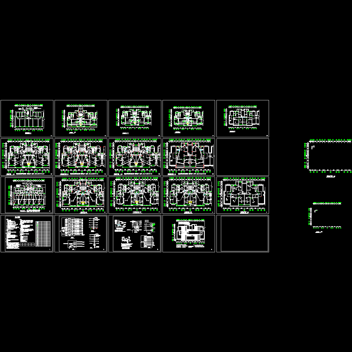 上5层住宅楼电气施工CAD图纸，共17张(TN-C-S)