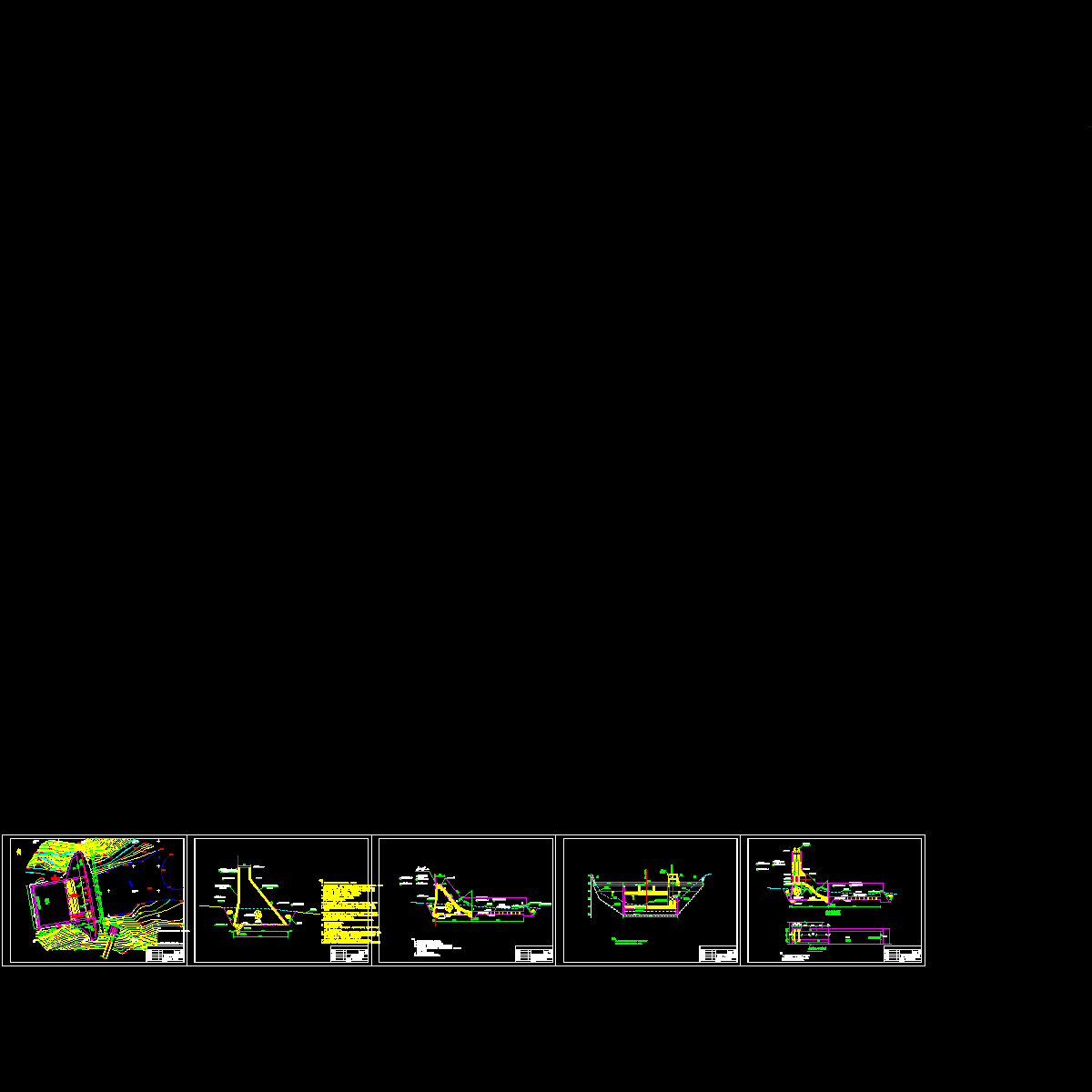 径流引水式电站大坝工程CAD施工图纸.dwg
