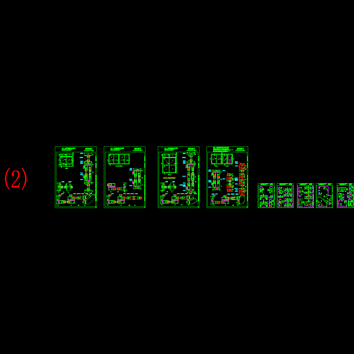 [CAD]幕墙隔热推拉窗装配图纸及截面图纸.dwg