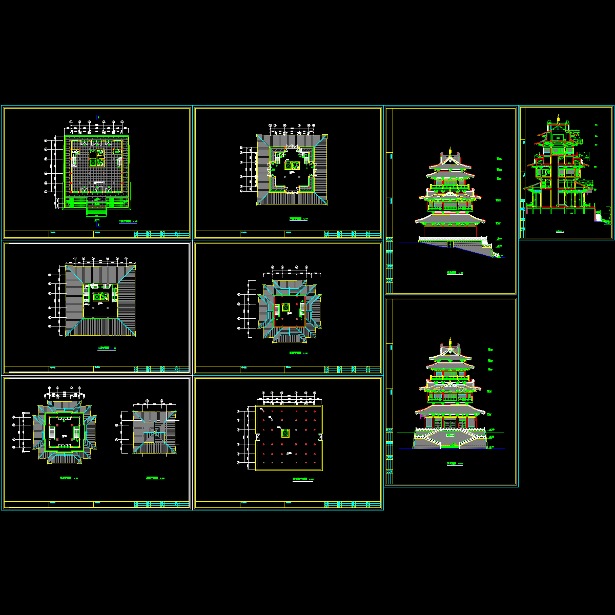 [CAD]古典楼阁方案设计图纸.dwg