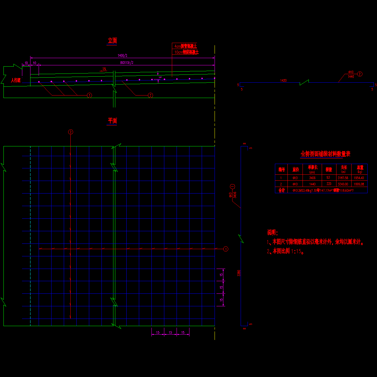 桥面铺装钢筋布置图.dwg