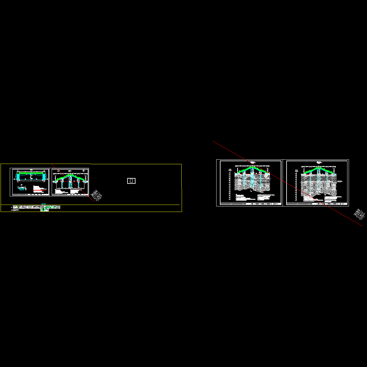 [CAD]33.4m等截面简支钢箱梁天桥设计图（19页图纸）.dwg