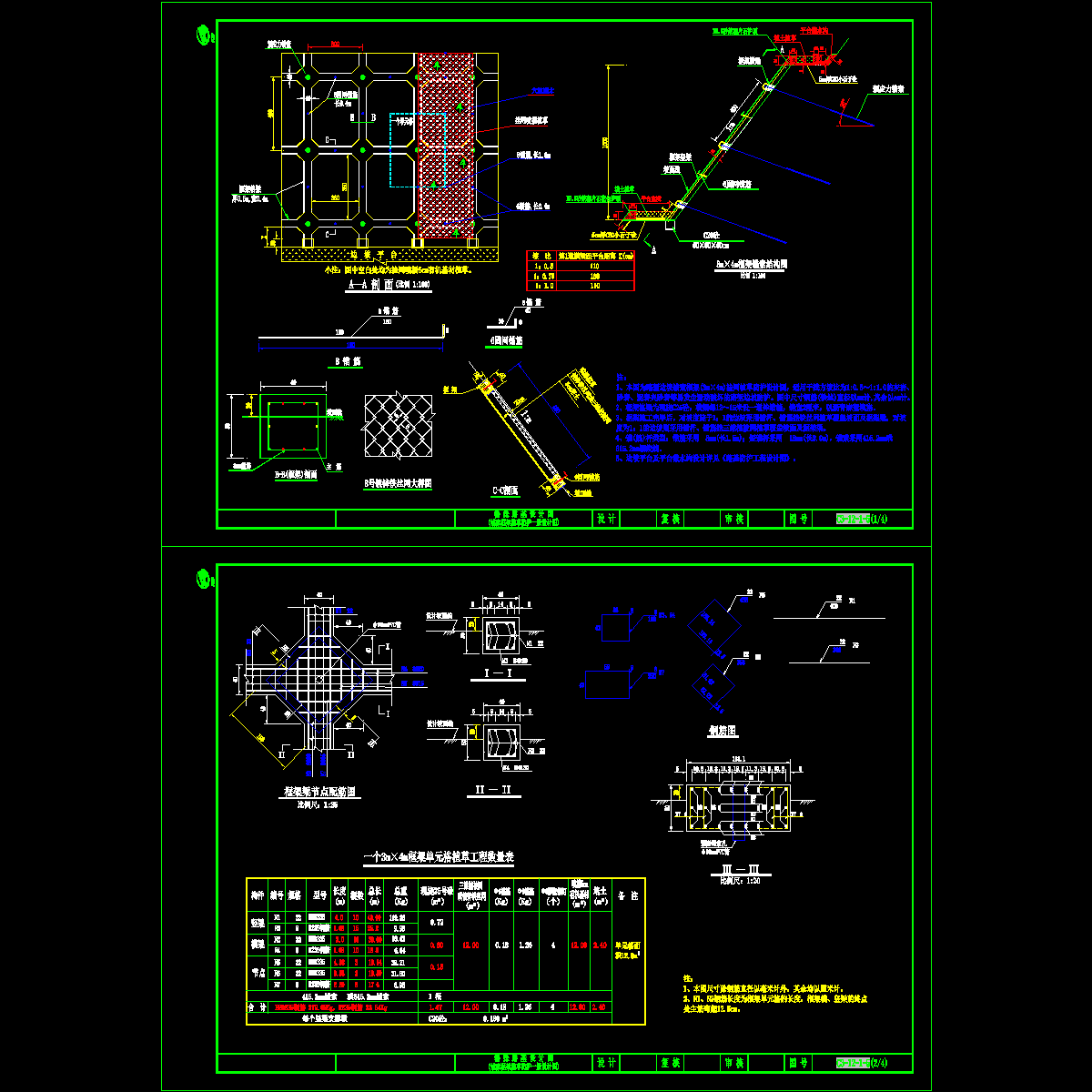 c3-12-1-5(1~2)-锚索框架植草防护一般设计图(框架).dwg