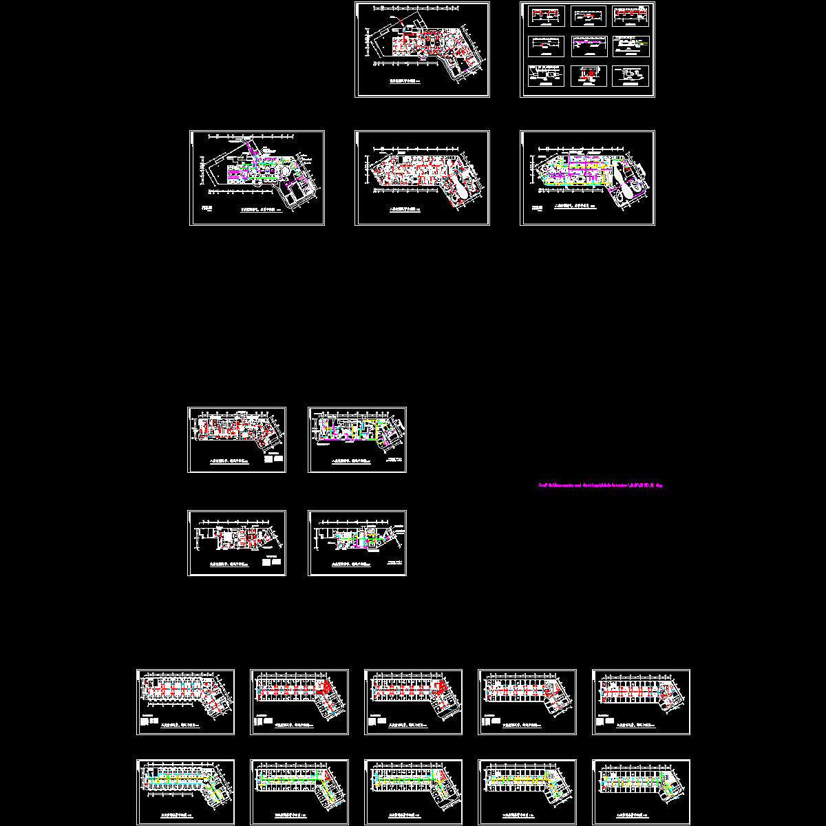 9层酒店空调设计CAD施工图纸，共19张.dwg