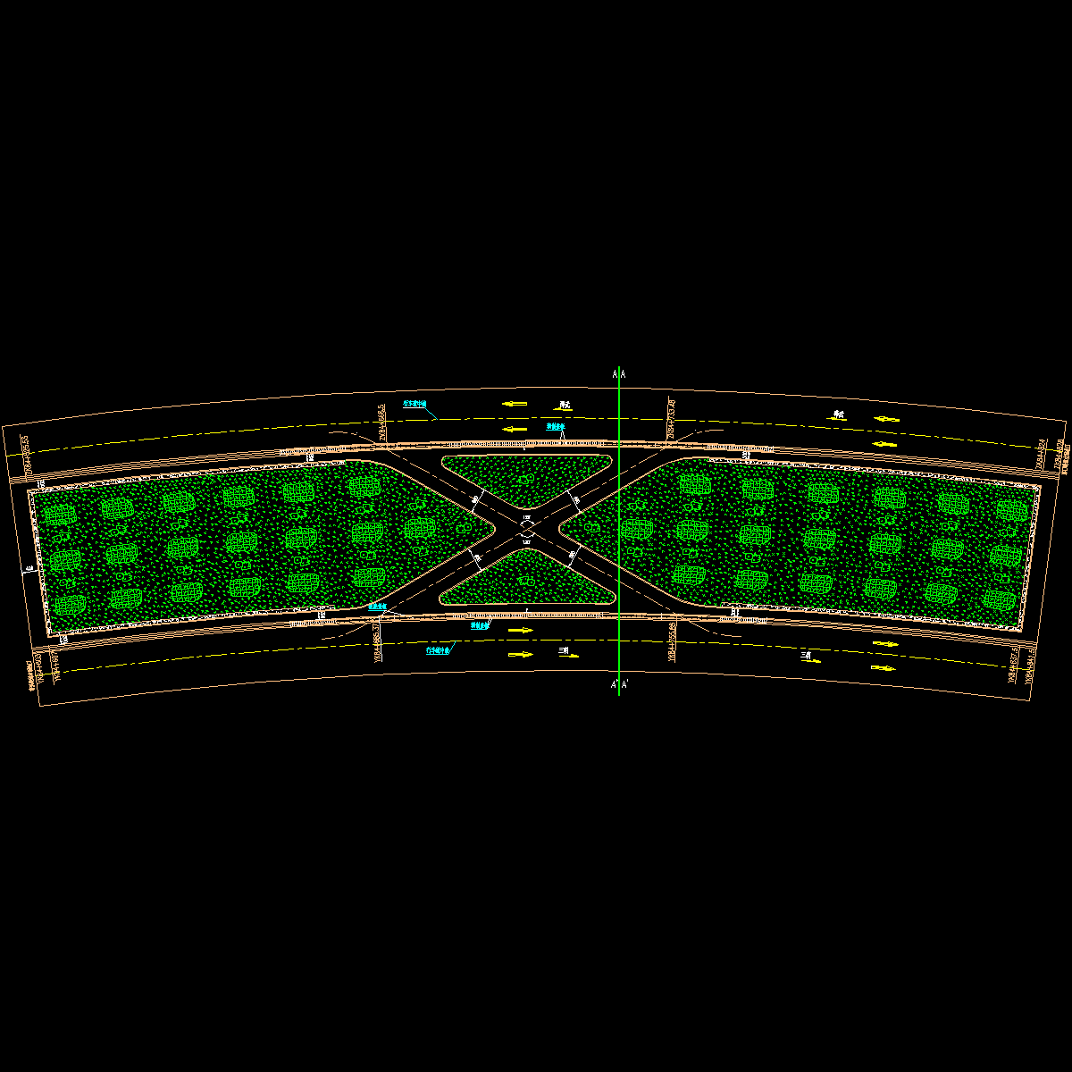 转向车道绿化示意图.dwg