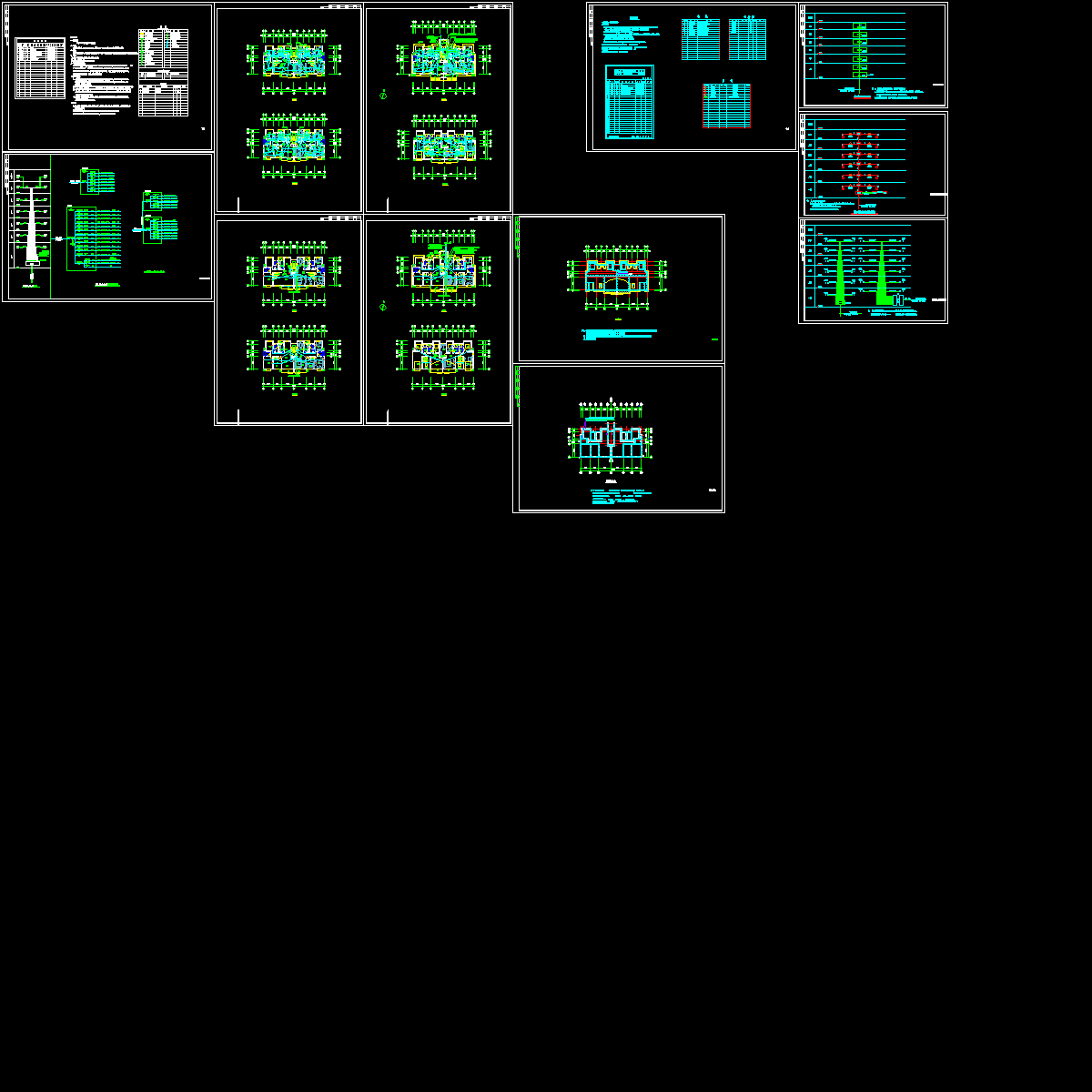 上6层住宅楼电气CAD施工图纸，共12张(TN-C-S)