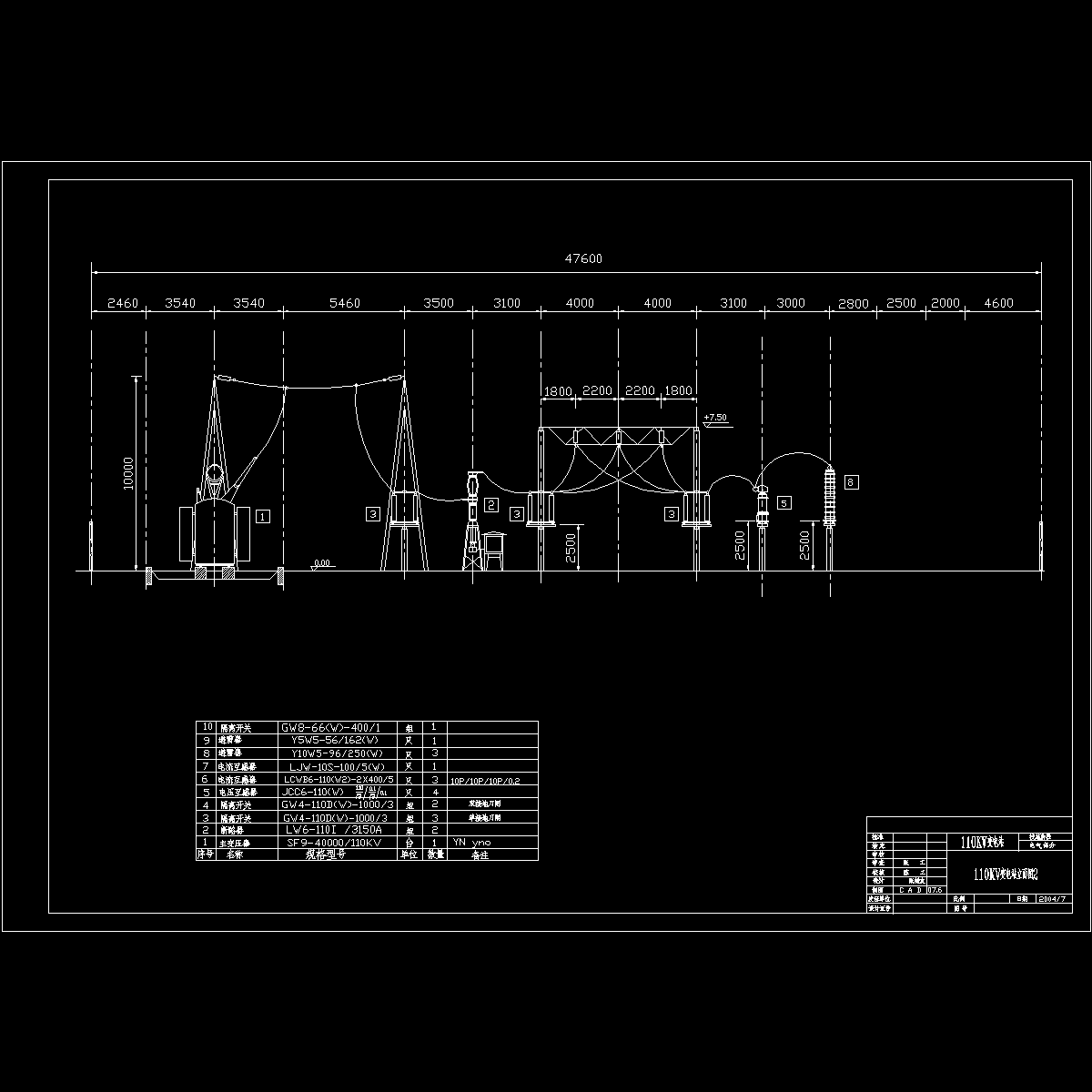 110kv升压站立面布置图.dwg