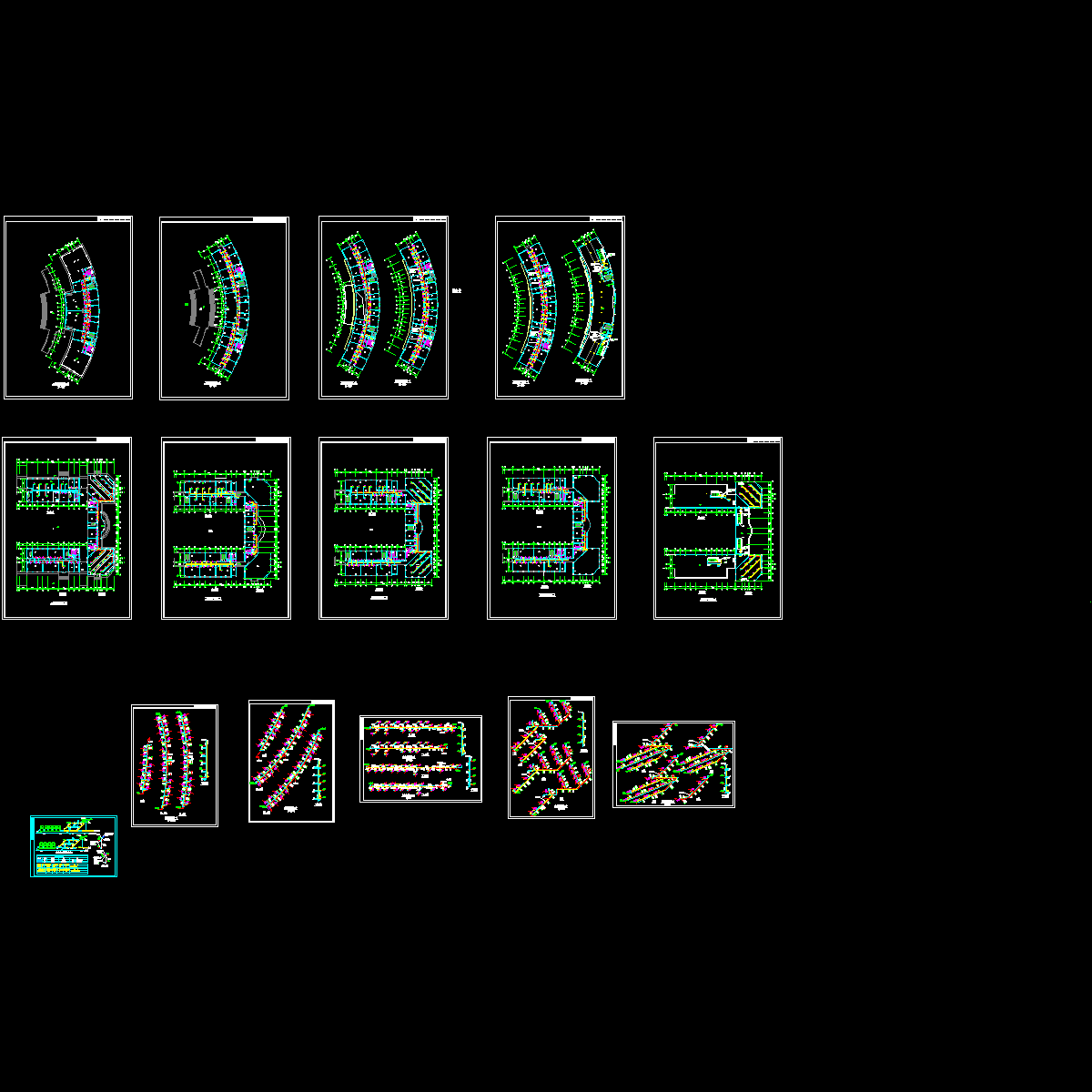 办公楼空调设计CAD施工图纸，共15张.dwg