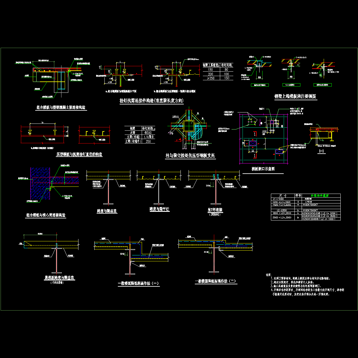 超高层压型钢板节点构造CAD详图纸.dwg
