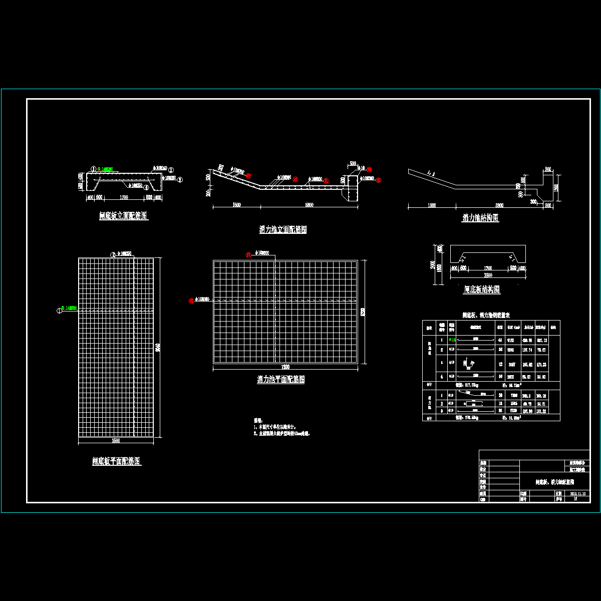 消力池及闸底板配筋图高2m.dwg