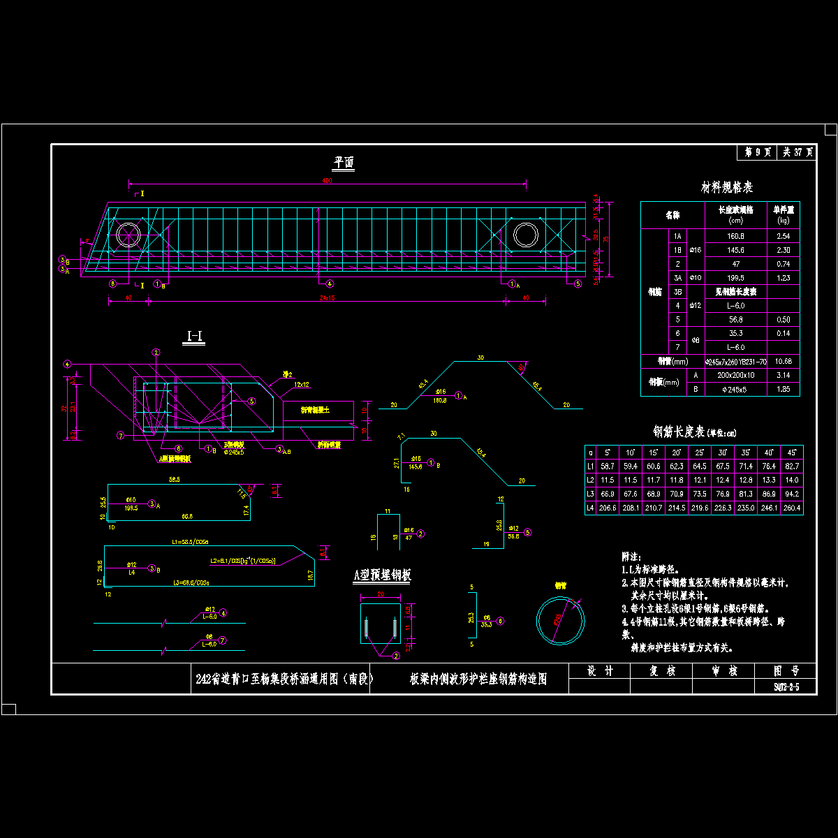 009--板梁内侧波形护栏座钢筋构造图.dwg