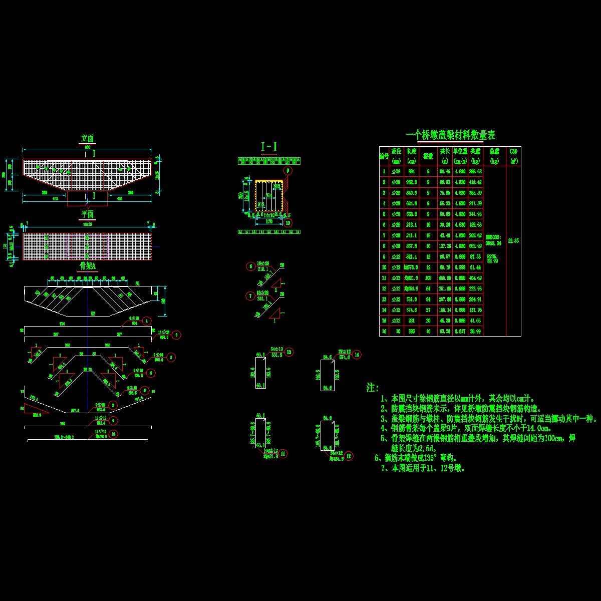 10 桥墩盖梁钢筋构造图(空心板）.dwg