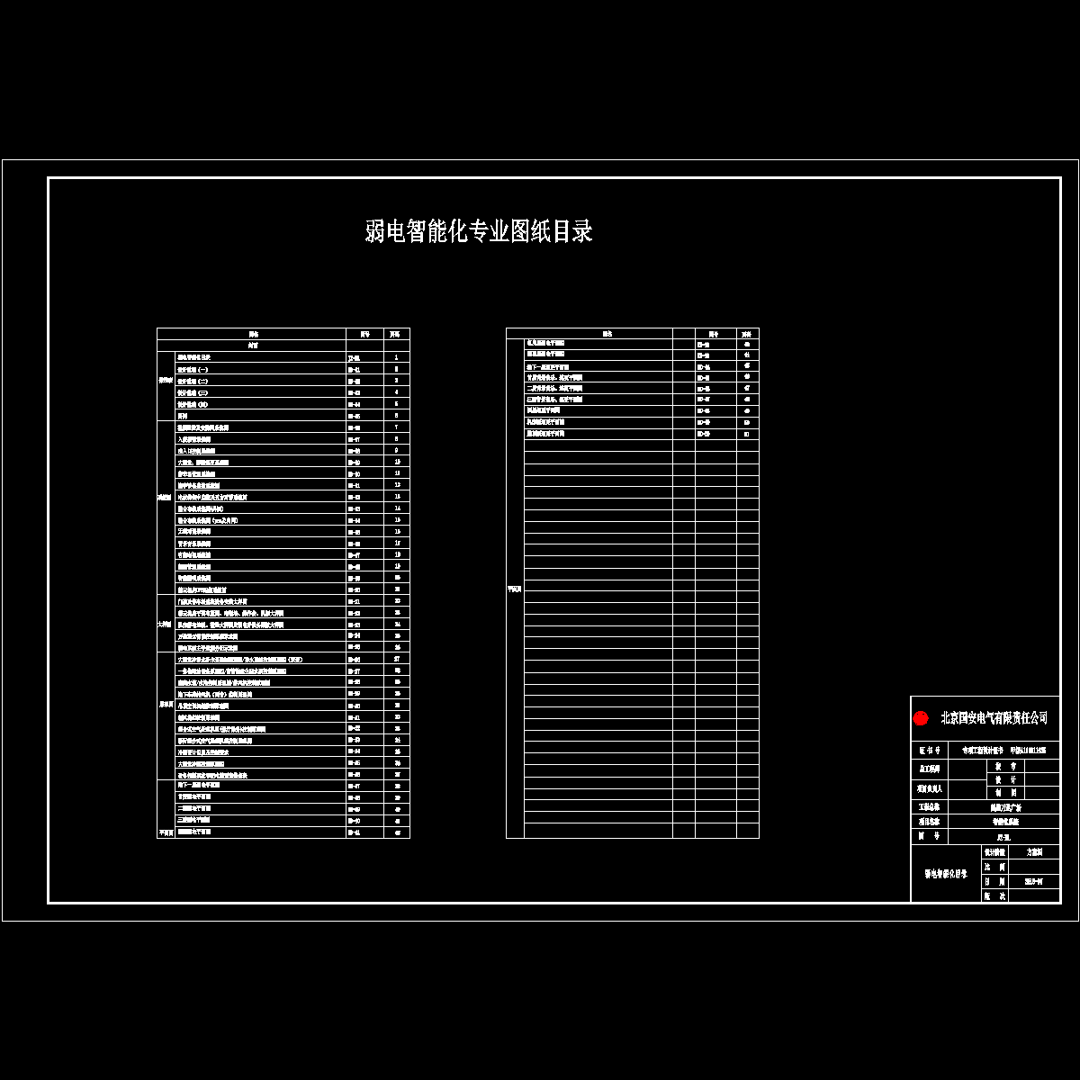 鹤壁万达广场弱电智能化方案图目录（2016.07.30）_t3.dwg