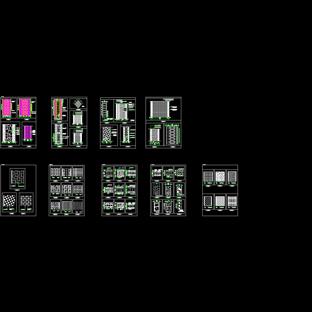 [CAD]多种园路效果示意图纸(cad图集).dwg