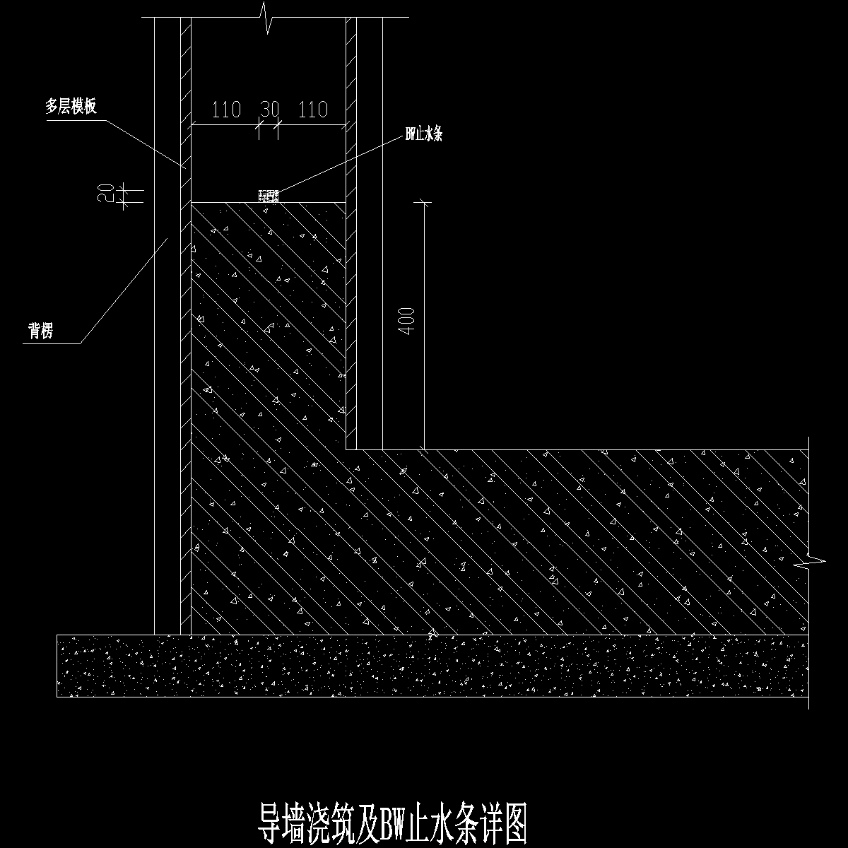 导墙浇筑及BW止水条详图纸CAD.dwg