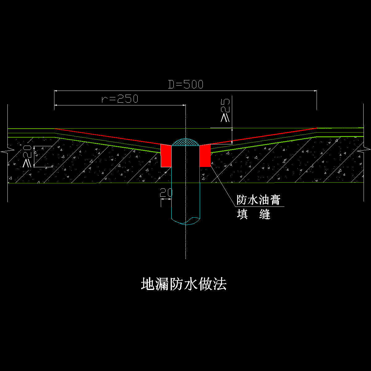 地漏防水做法cad详图