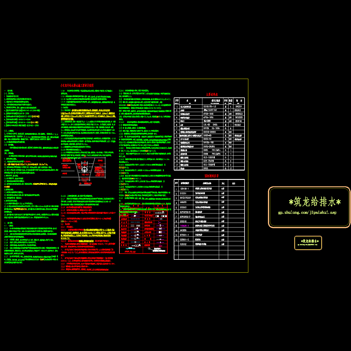 pc-a004  给排水总图设计说明、图例及主要设备材料表.dwg