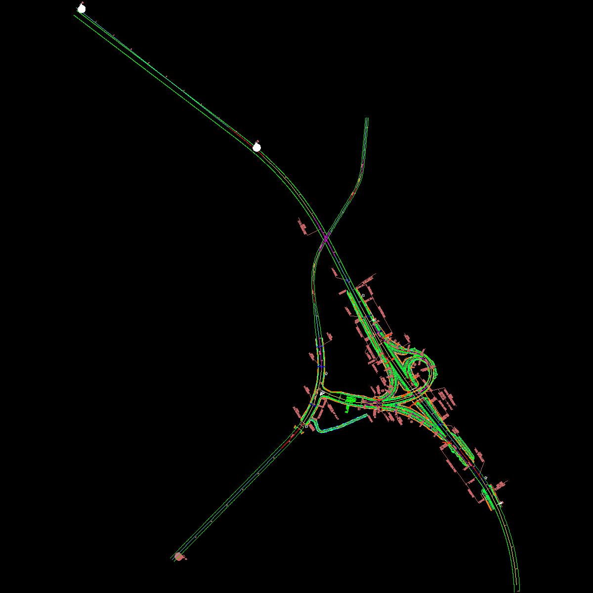 单喇叭互通互通平面图.dwg