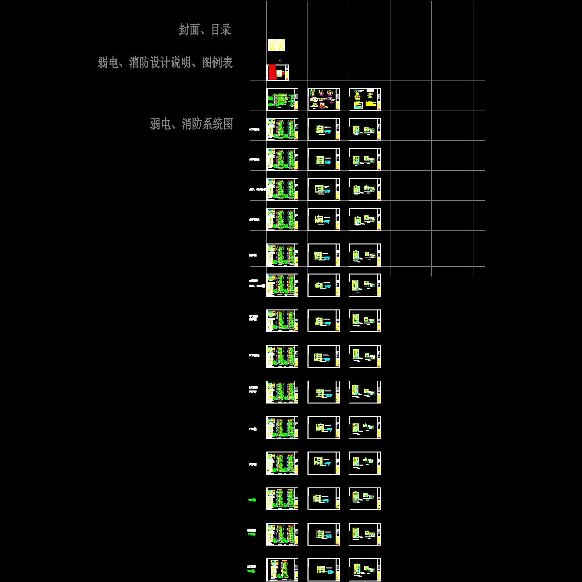 弱电系统图及弱电目录.dwg