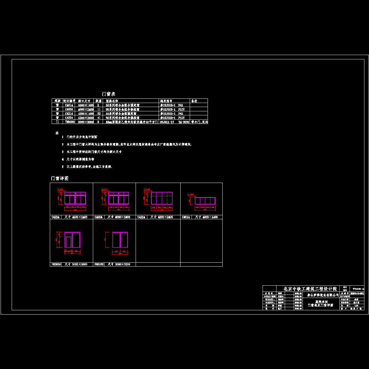 6.6原料车间门窗表及门窗详图.dwg