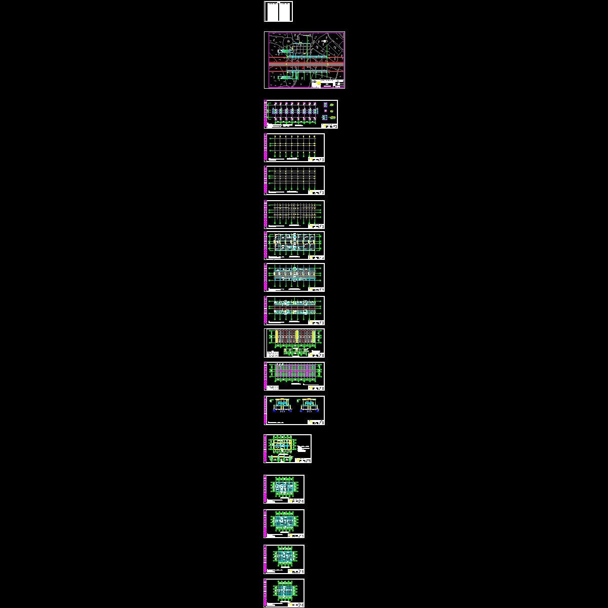 [CAD]2层站厅3层侧式站台高架车站结构初设图纸(桩基础).dwg