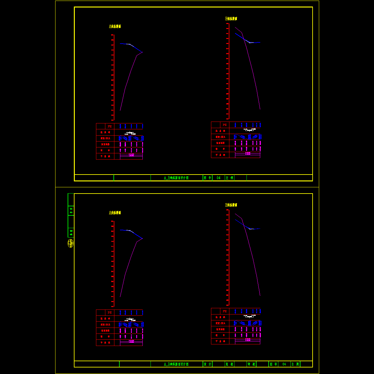 04 a,b线纵断面设计图.dwg