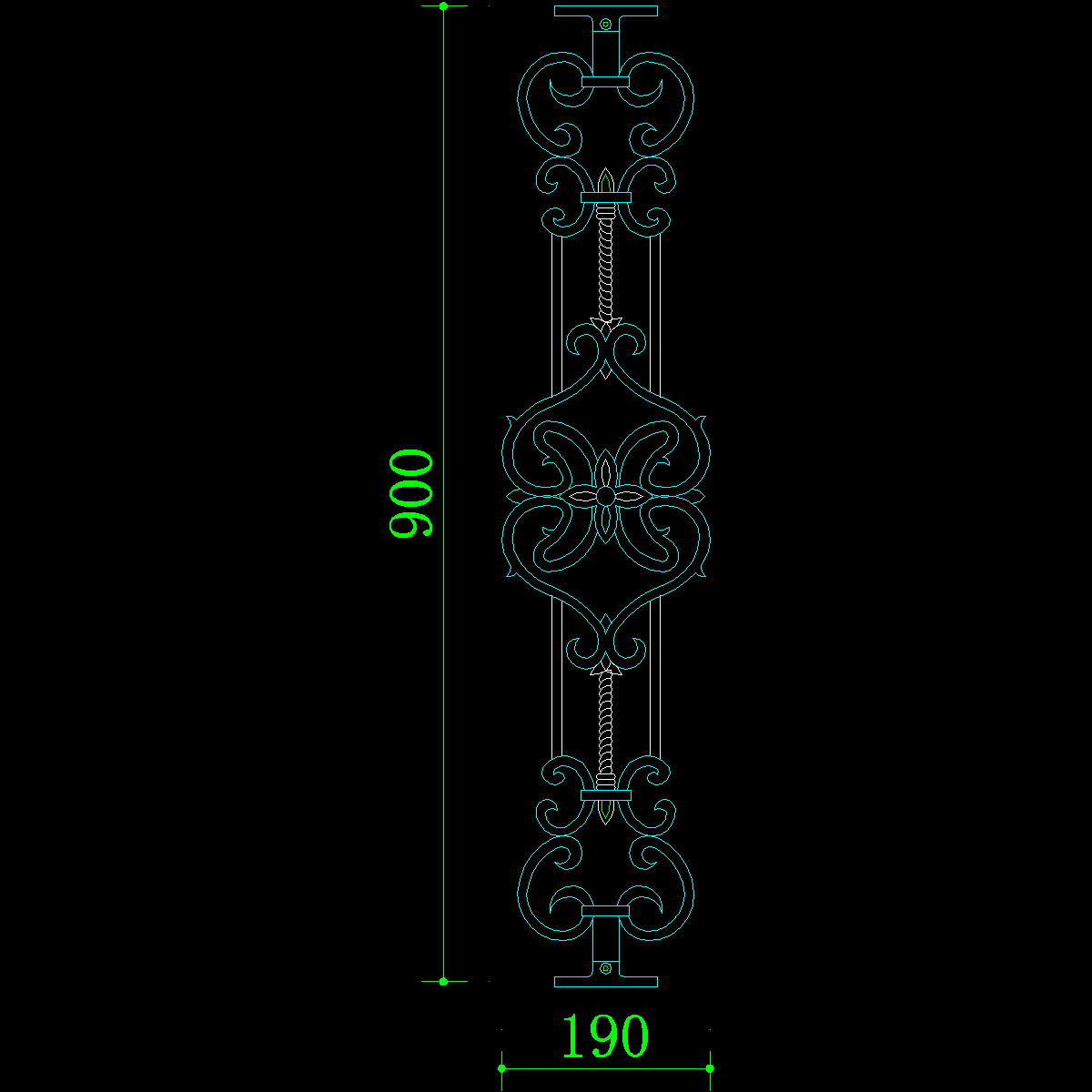 [CAD]铁艺围栏纹饰一