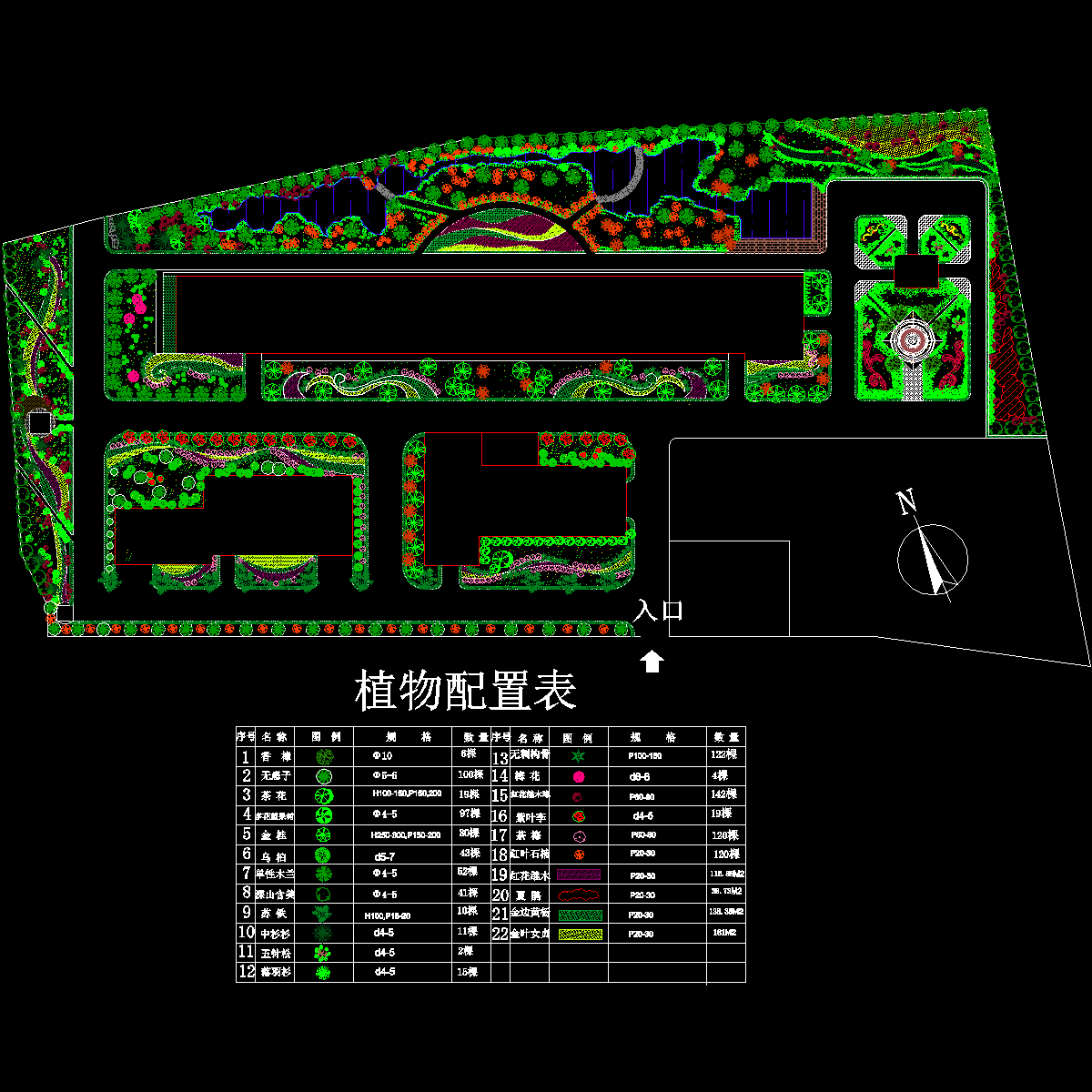 厂区绿化设计平面图 - 1