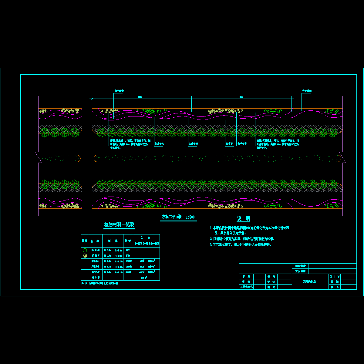道路绿化设计图纸 - 1