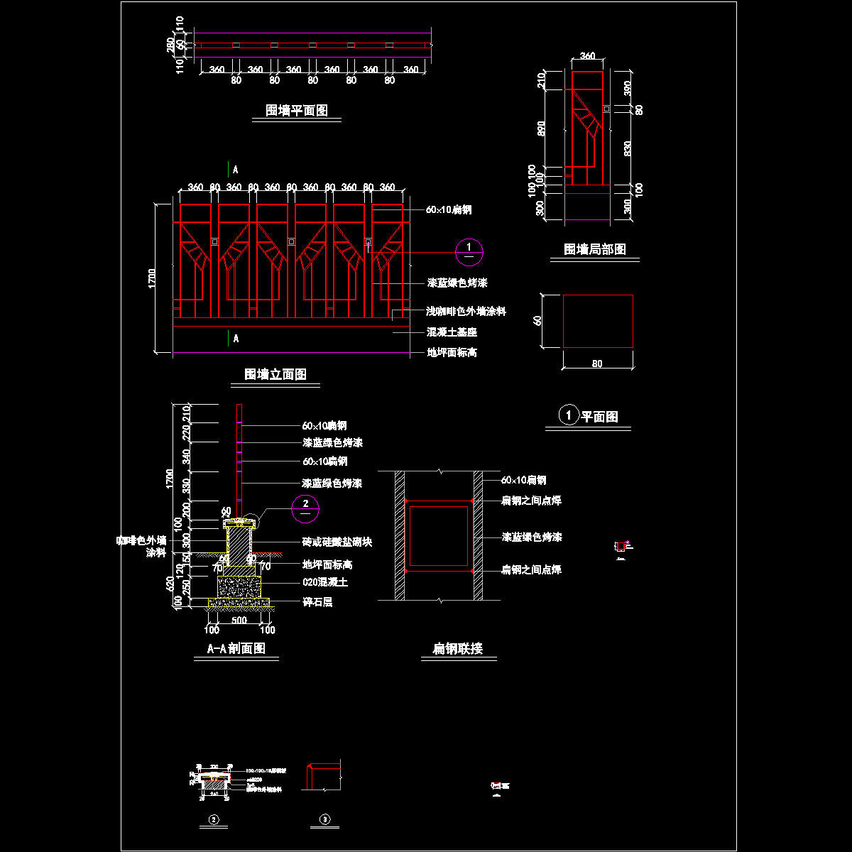 围墙施工图纸 - 1