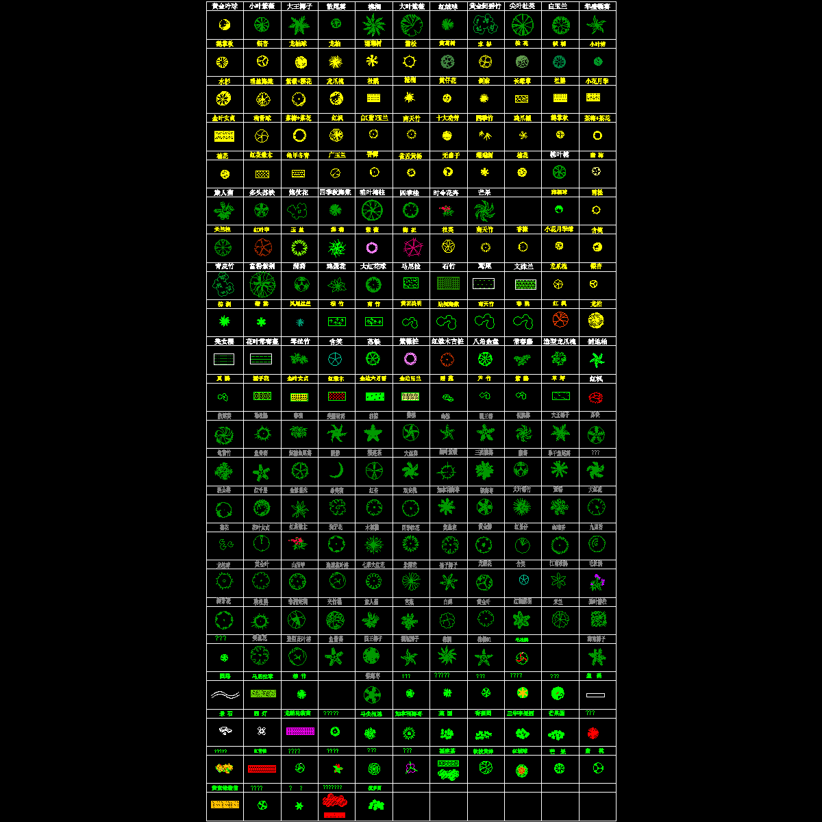 [CAD]植物图纸块图纸例