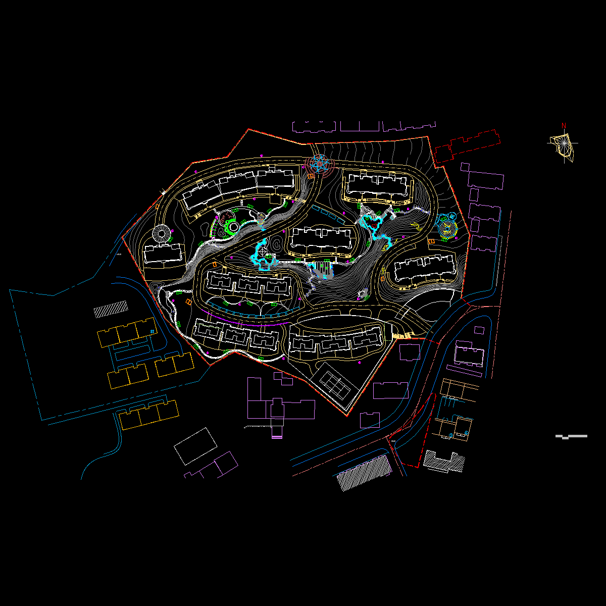 6001景观部分排水井系统定位图.dwg